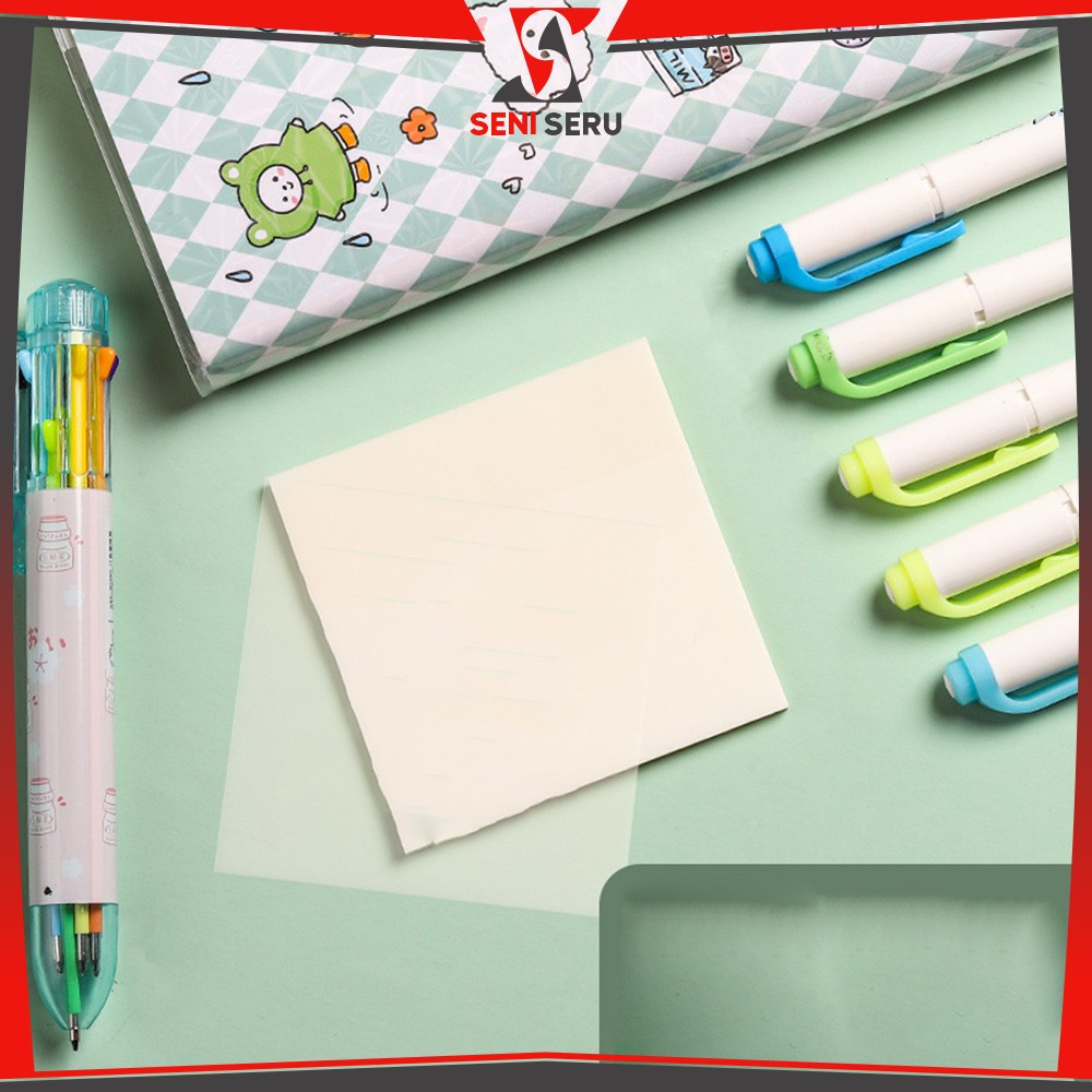 

EC Kertas Memo Transparan Isi 50 Lembar Uk 51X76 Waterproof Untuk Kantor Sekolah / Sticky Note Tempel Tahan Air / Label Stickers Catatan Bening Seni Seru A87
