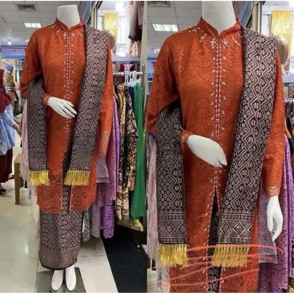 Kebaya Tunik Sanghai Brokat Payet/Setelan Tunik brokat payet busui/tunik brokat payet favorite/tunik