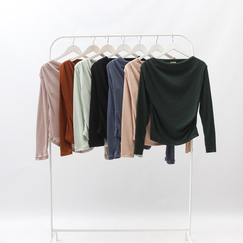 KANABIES - ZETA TOP KNIT BOAT NECK ATASAN WANITA RIB KNIT