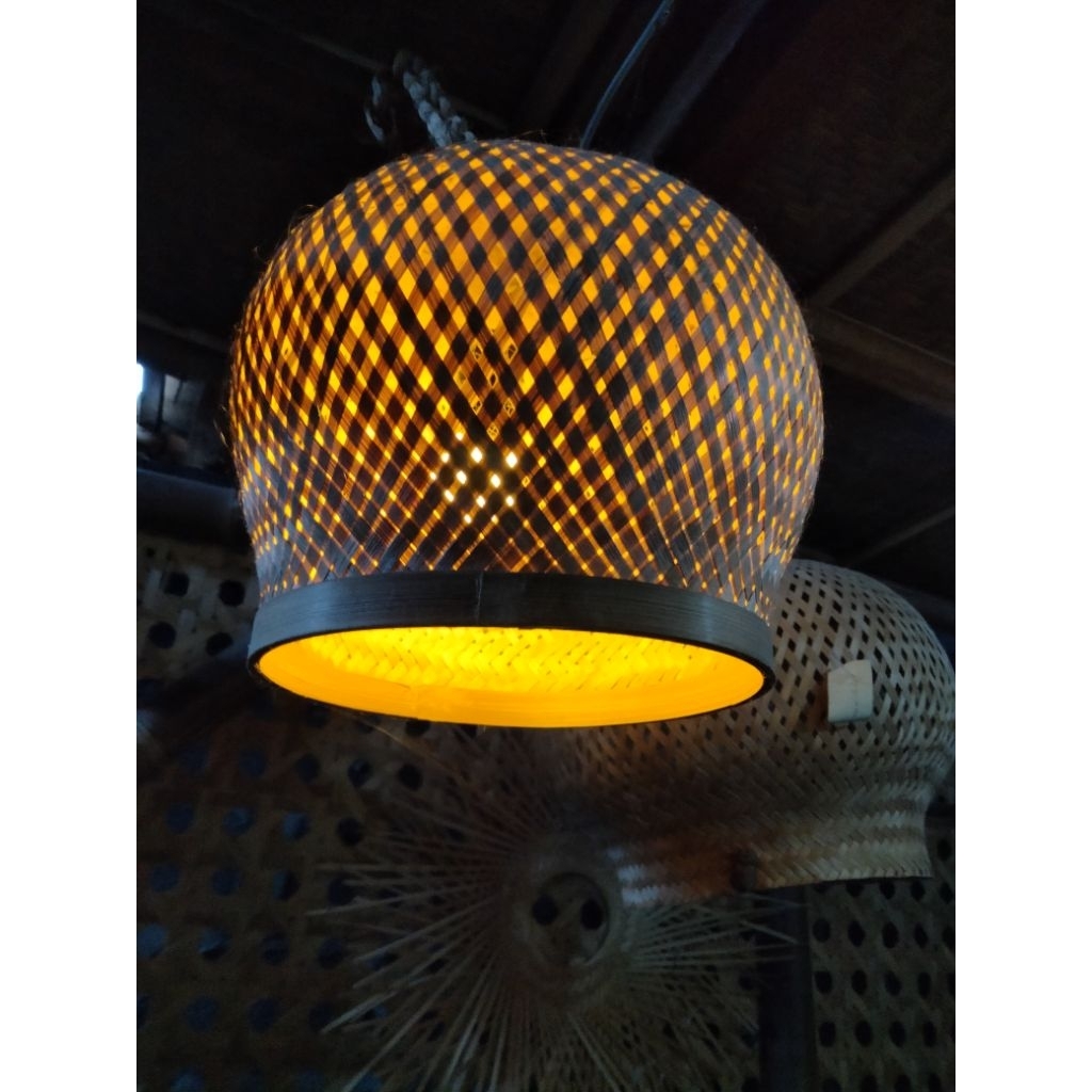 Trifaunicraft / KAP LAMPU LAMPION / anyaman bambu / dekorasi