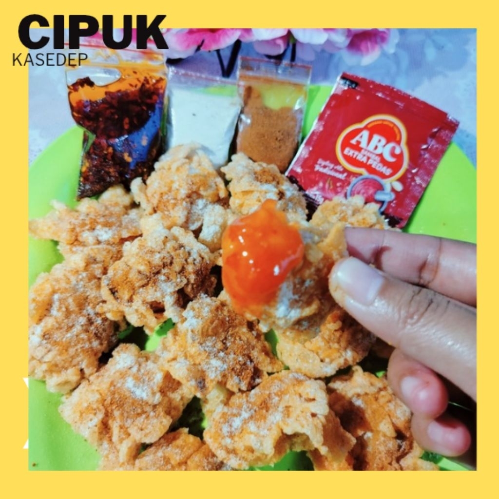

cipuk isi 40 cemilan makanan pedas gurih bumbu atom Chili oil saos sambal ABC