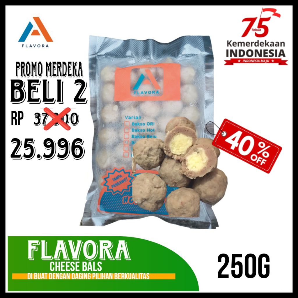 

Flavora cheese bals premium 250gr | bakso keju