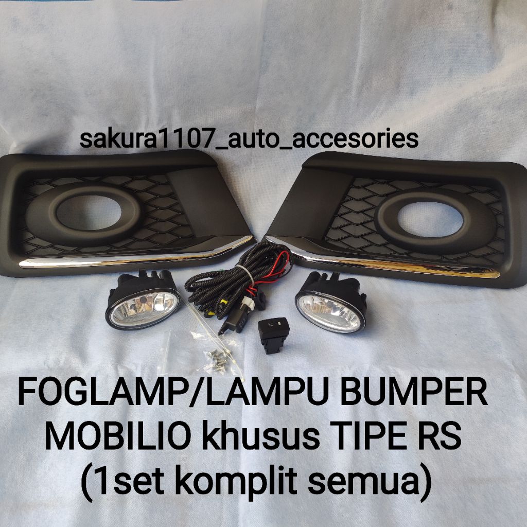 LAMPU BUMPER FOGLAMP KHUSUS MOBILIO TIPE RS, KIRI-KANAN KOMPLIT SEMUA