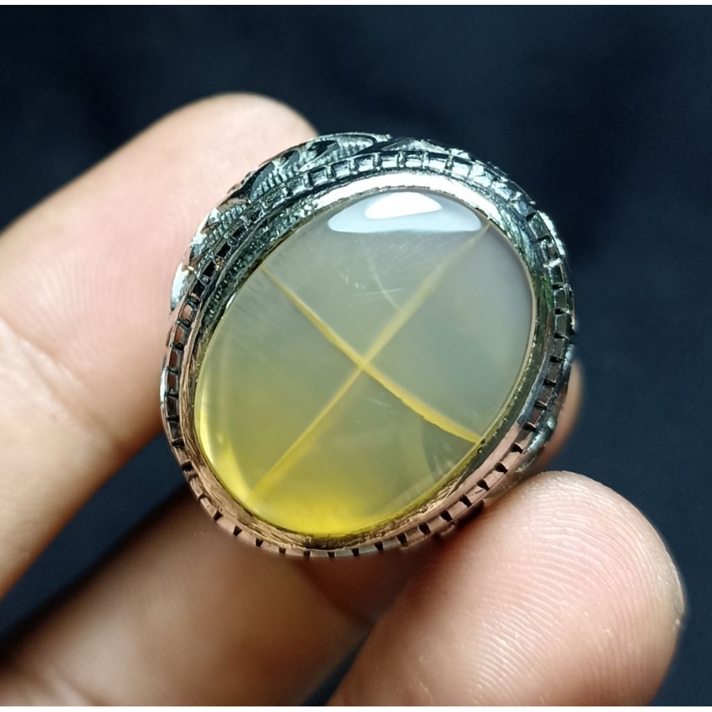 CINCIN BATU AKIK TAPAK JALAK KRISTAL