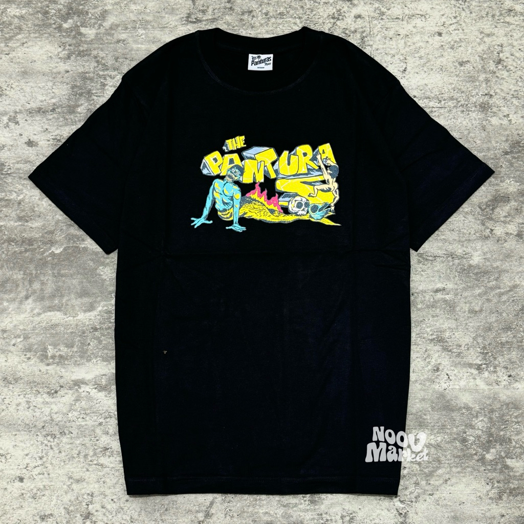 noov music merch The Panturas - Surf Spell Tshirt - Black | Official Merchandise Kaos Pria