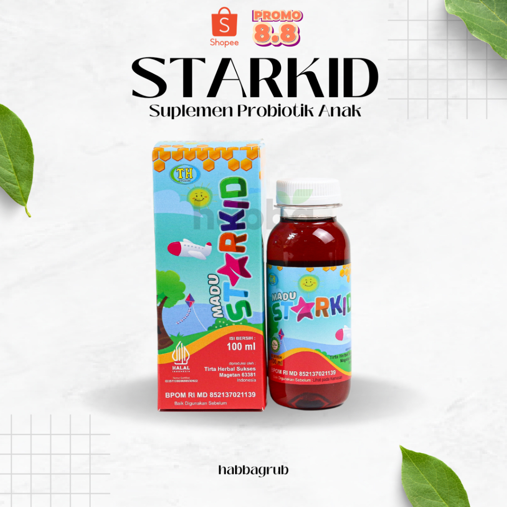 Bioth Madu Starkid Probiotik Sirup Suplemen Botol BPOM Membantu Mencerdaskan Anak dan Nafsu Makan