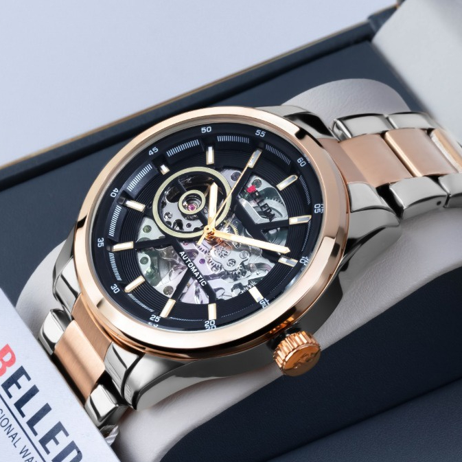 Jam Tangan Otomatis Pria BELLEDA 9460 Rantai Stainless Anti Air Original