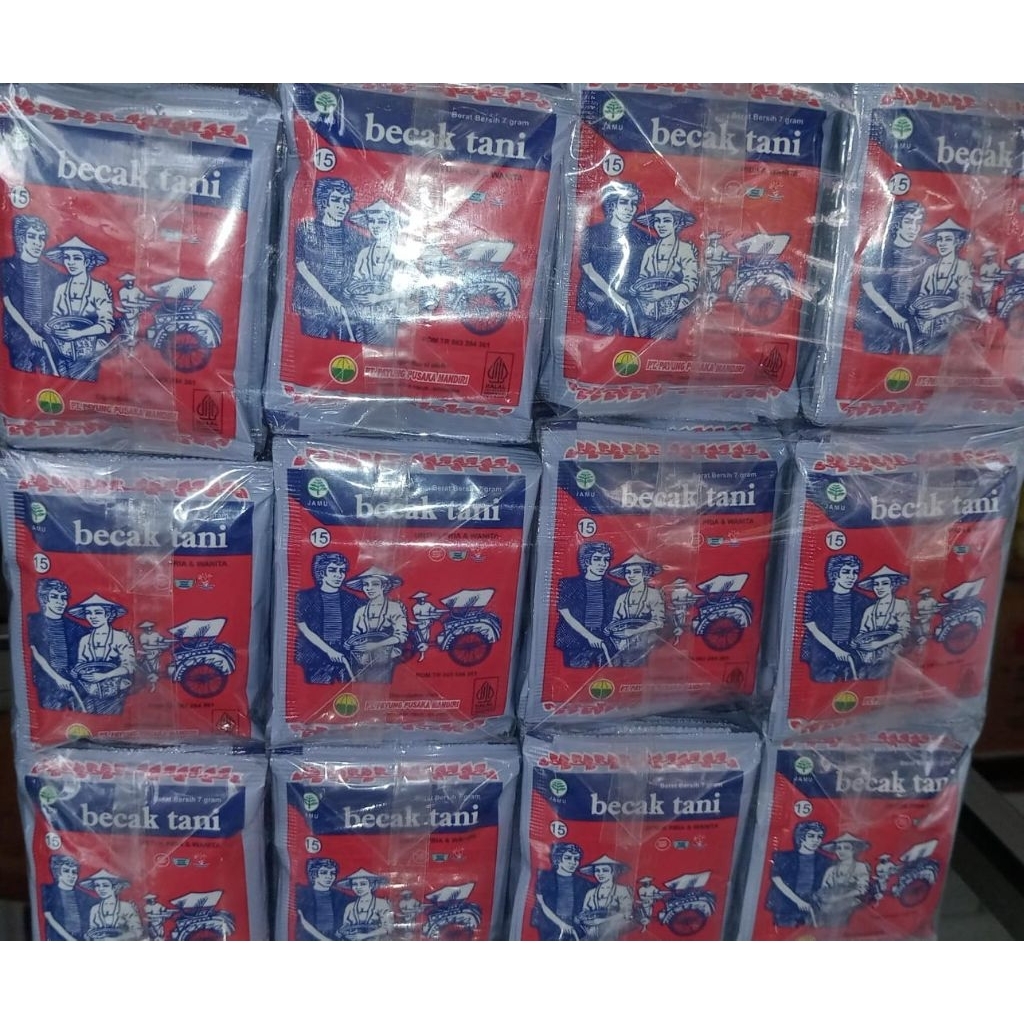 

Jamu Becak Tani /jamu wayang payung pusaka kemasan slop isi 25 sachet