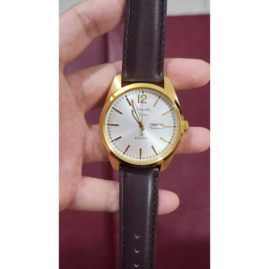 Jam Tangan Pria Alexandre Christie AC1012 AC 1012 Original & Garansi Resmi - Gold Brown