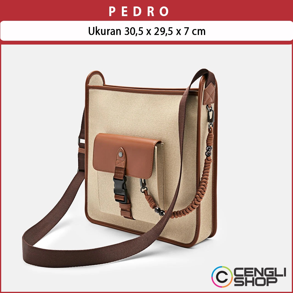 PM045 PEDRO TAS SELEMPANG PRIA ORIGINAL MESSENGER SLING BAG ASLI ORI