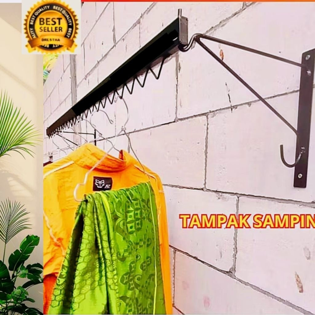 Jemuran baju tempel dinding/Jemuran baju bahan besi Antikarat