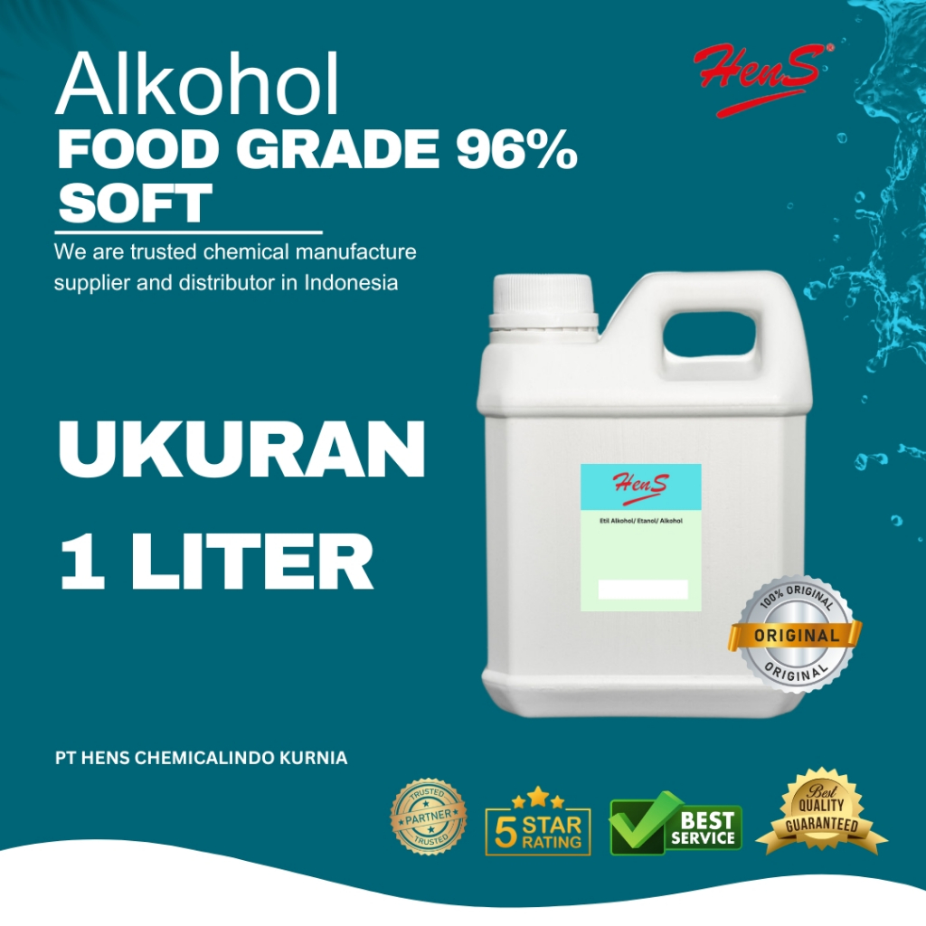 Alkohol Food Grade 96% Soft Alkohol food grade 70% Soft 1 LITER ORIGINAL