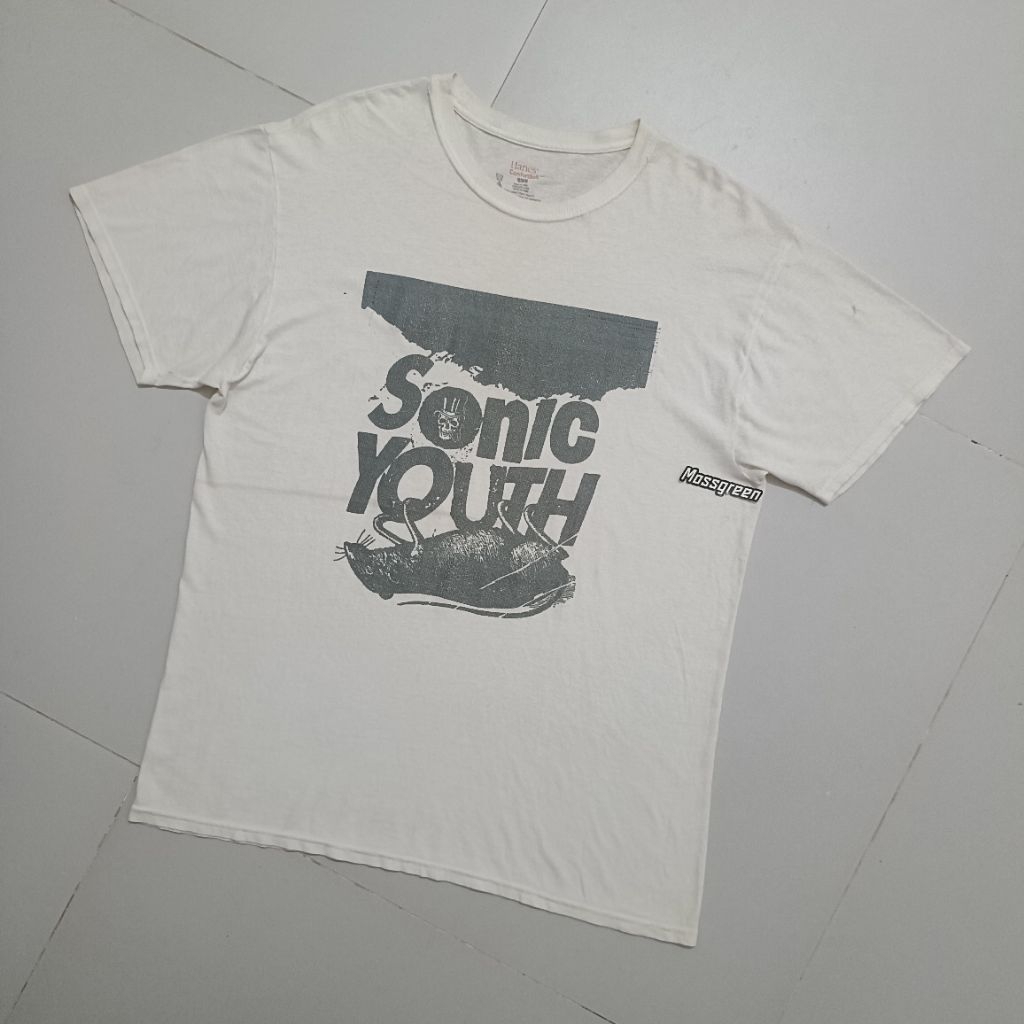 Kaos band Sonic youth | art tikus / tengkorak serem tag Hanes ,M