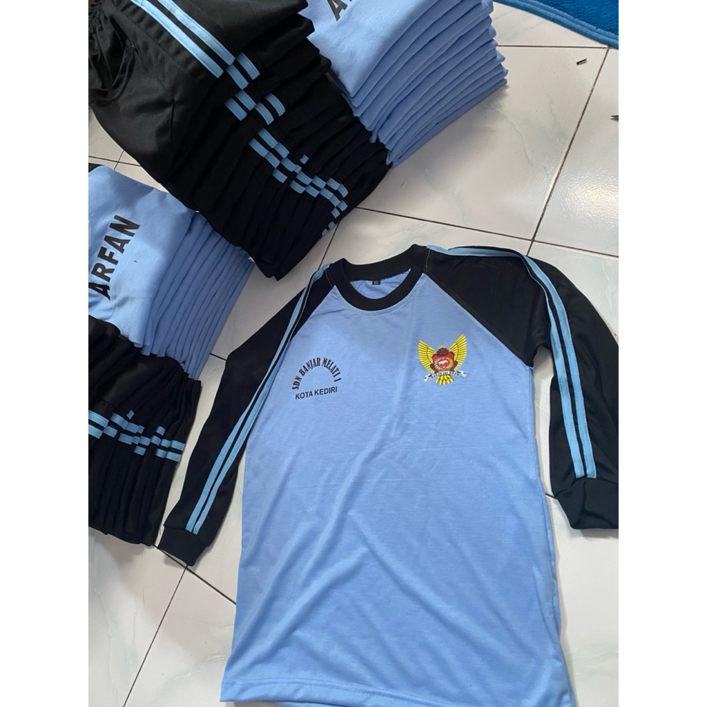 seragam olahraga SD -kaos olahraga SD MI-setelan olahraga anak custom sablon