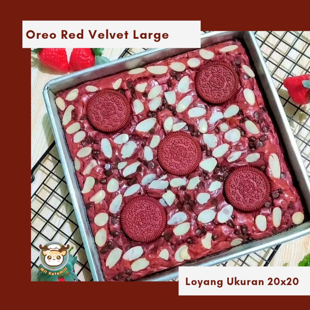 

Fudgy Brownies Red Velvet Oreo Special Edition | Fudgy Brownies Panggang | Brownies Custom | Brownies Oreo Red Velvet | Brownies Oreo Blackpink | Brownies Oven Red Velvet