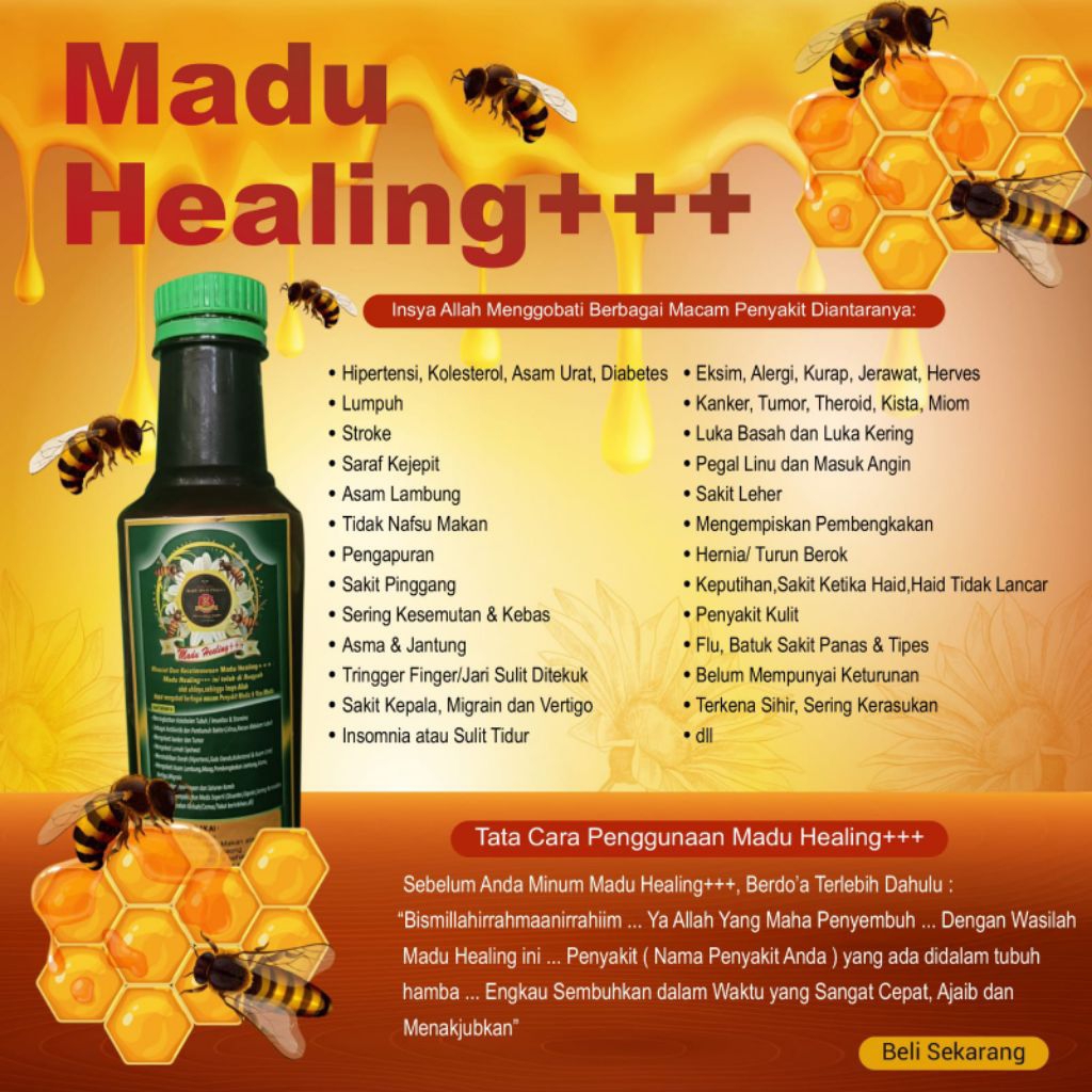 

madu healing untk kesehatan beli 2 dapat 3 botol