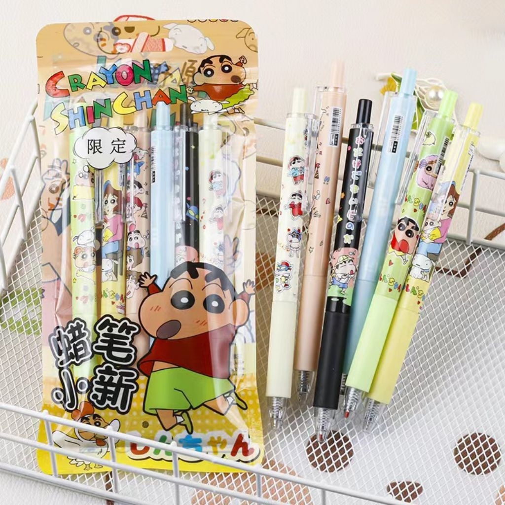 

Pulpen Gel Mekanik 1 set isi 6 Pulpen Gel Sanrio Crayon Shinchan 6in1 Pulpen Mekanik