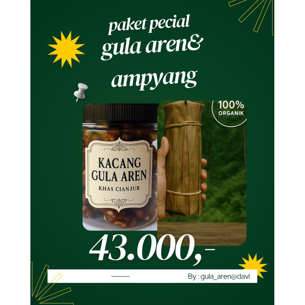 

Gula Aren Cetak 1kg + Ampyang Kacang 500gr/1kg | Paket Oleh-oleh Tradisional