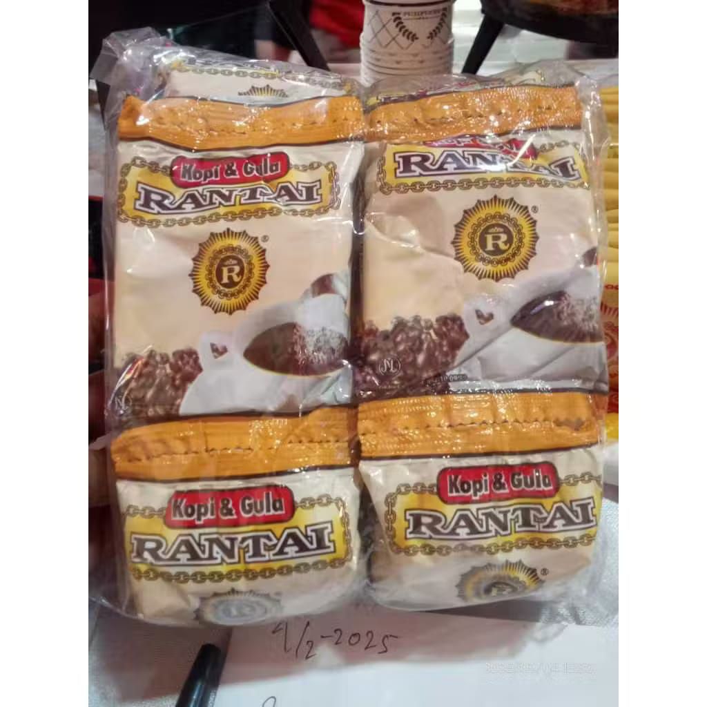 

Kopi rantai hitam plus gula 1 pak isi 20 coffee