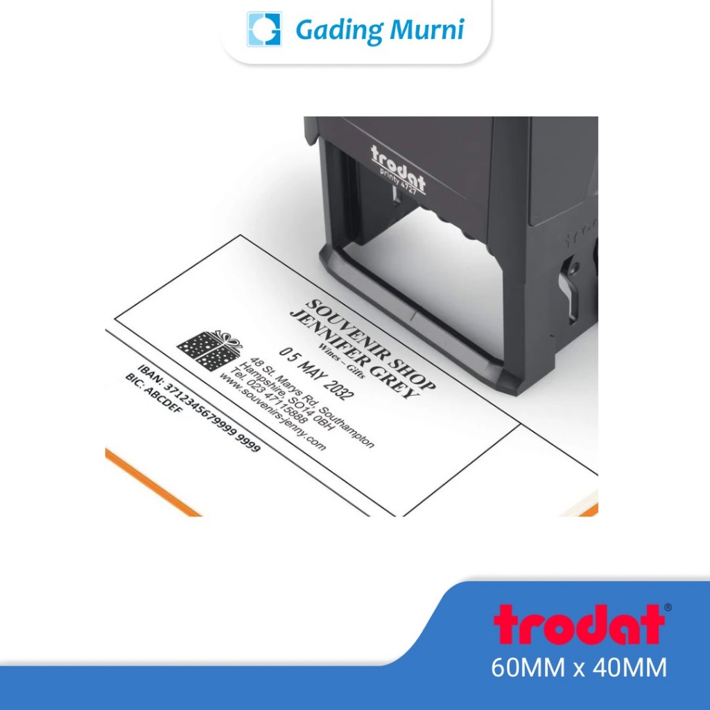 

Stempel Kotak Trodat 4727 dengan tanggal (60x40mm) | Otomatis | Free Desain Logo Nama