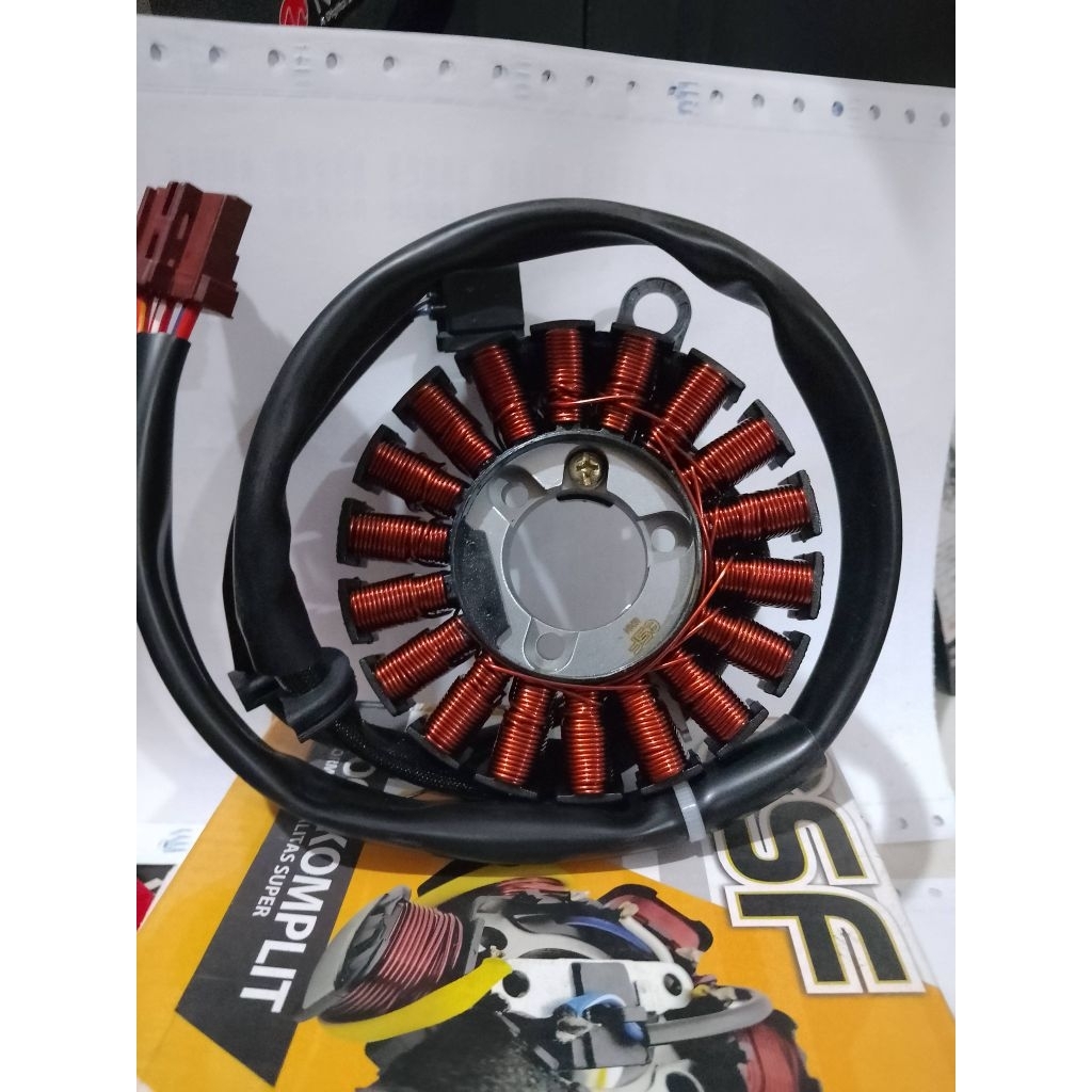 SPOOL SPULL STATOR FULSER ASSY KOMPLIT HONDA SCOOPY FI TAHUN 2013 LENGKAP SENSOR CKP SCOOPY FI K16 M