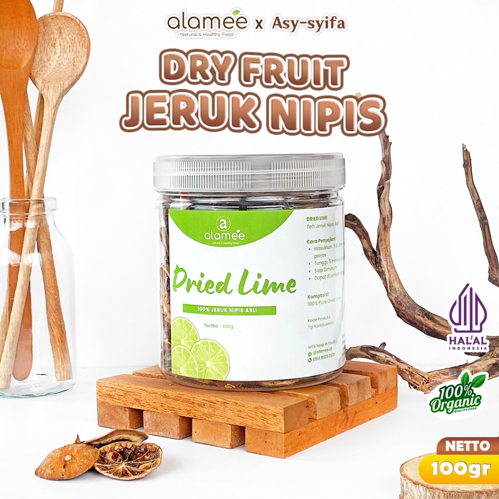 

ALAMEE Jeruk Nipis Kering Dried Lime Slice Tea Teh Herbal Buah Iris Organik Siap Seduh Minum 100gr
