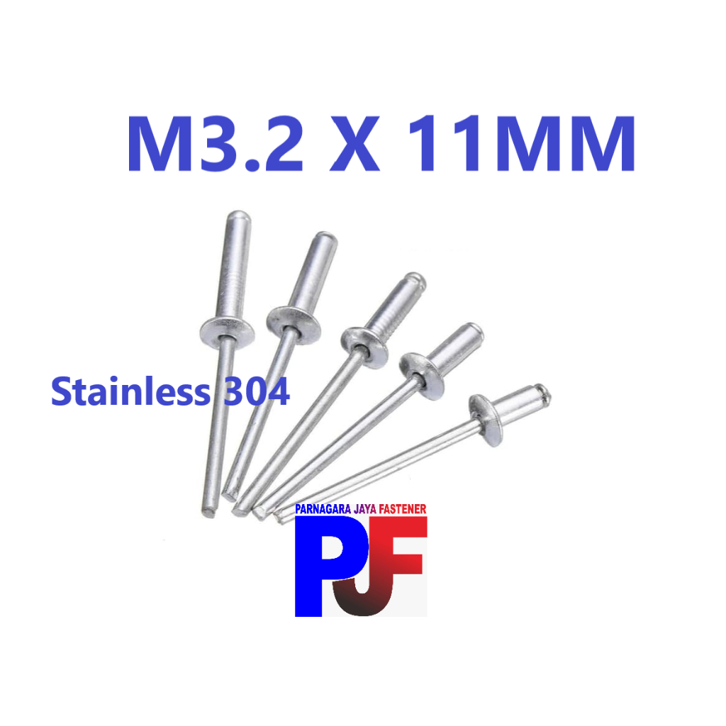 Paku Rivet 3.2 x 11 mm Stainless 304 / Blind Rivet Stainless 304