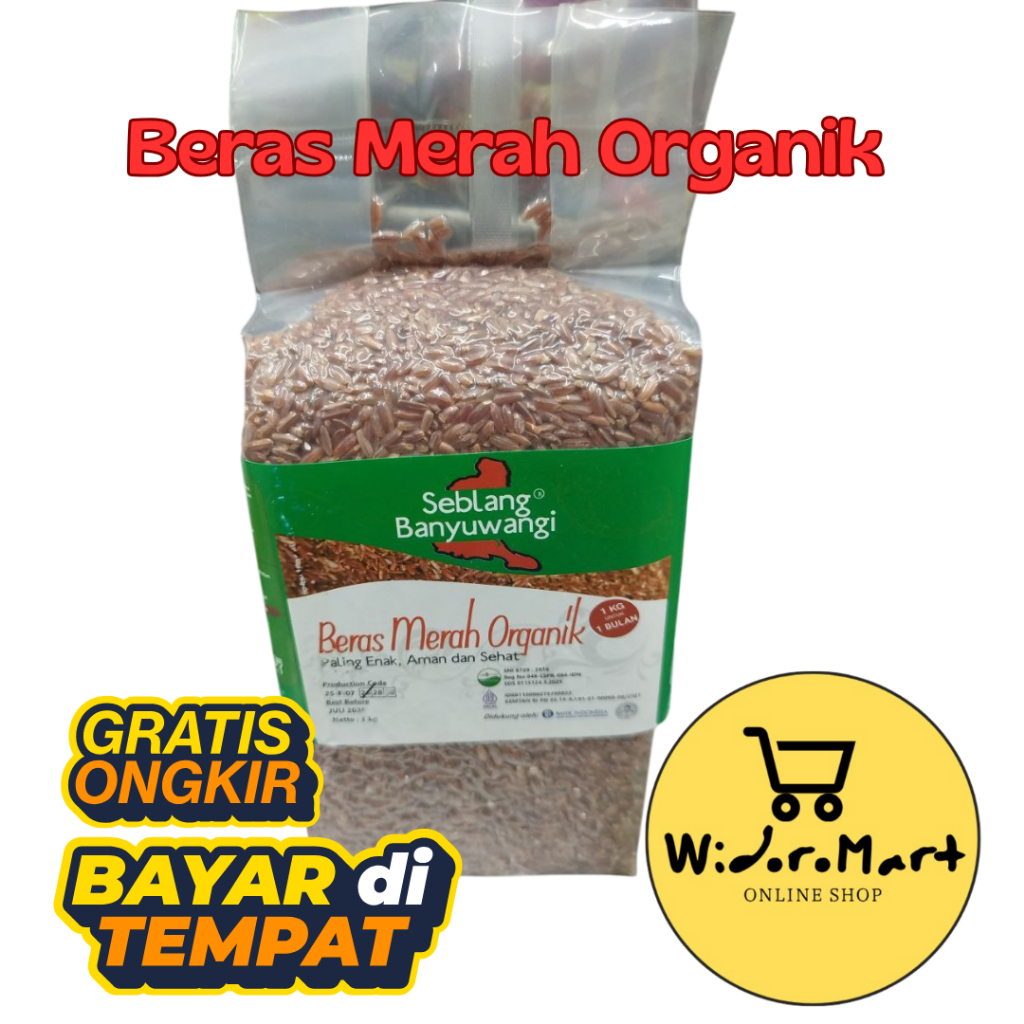

Beras Merah Banyuwangi Organik Seblang 1kg makanan diet