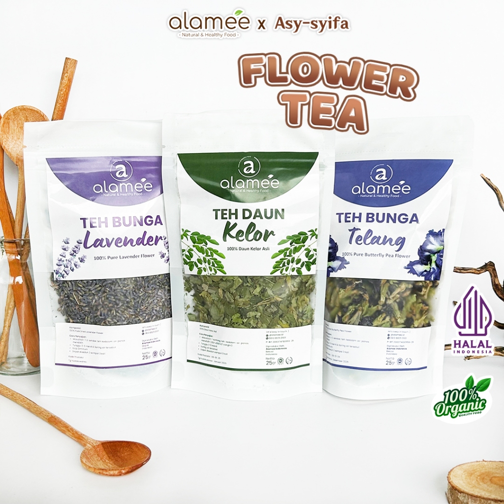 

Teh Hijau Green Tea Daun Jati Cina Chamomile Bunga Telang Mawar Melati Lavender Peppermint Earl Grey