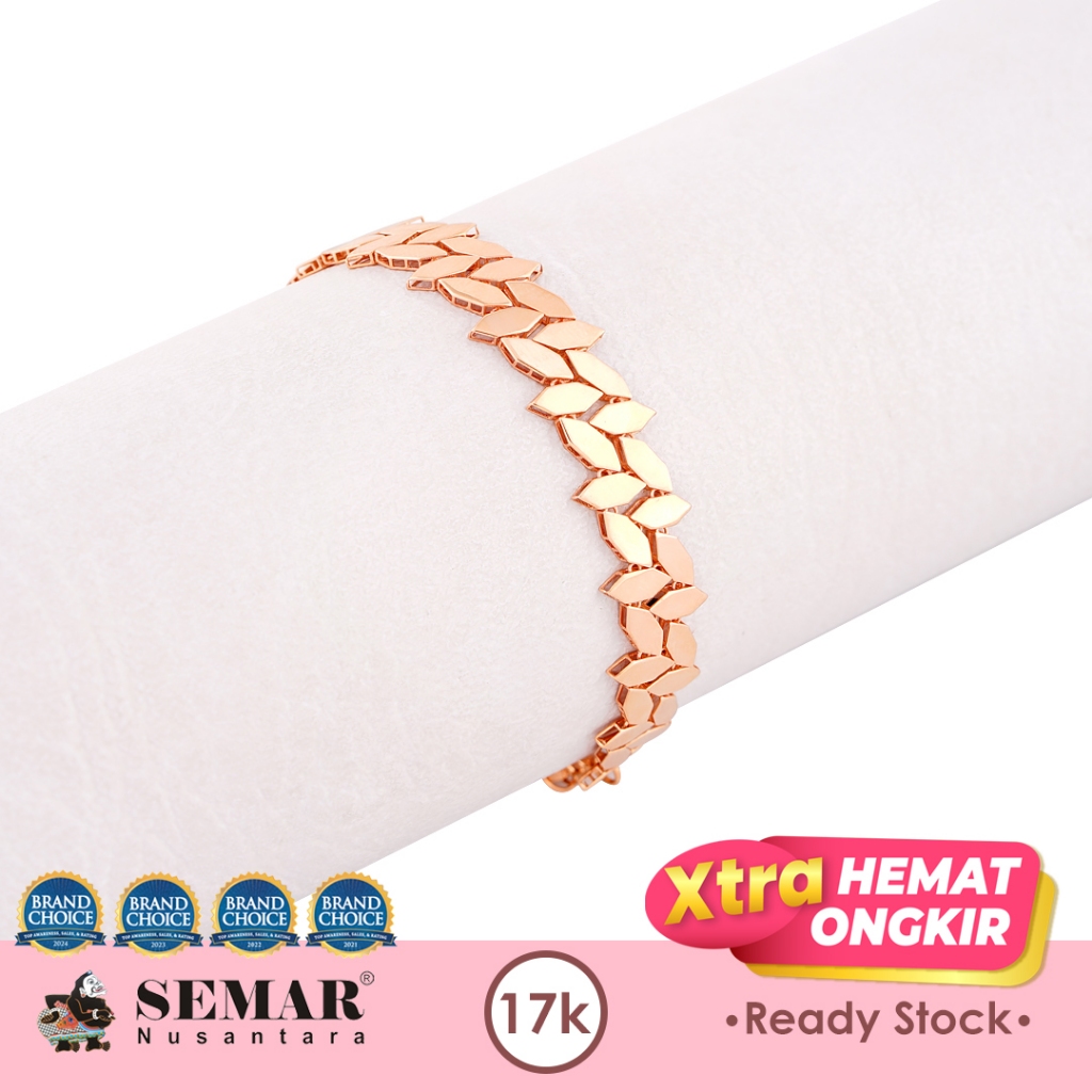 Gelang Emas Shining Willia Leaf Gold 17K Semar Nusantara