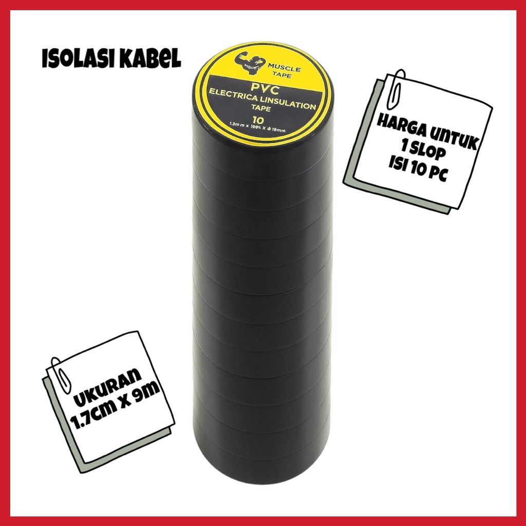 

ISOLASI LISTRIK GROSIR 10 PCS / LAKBAN LISTRIK / ISOLASI KABEL