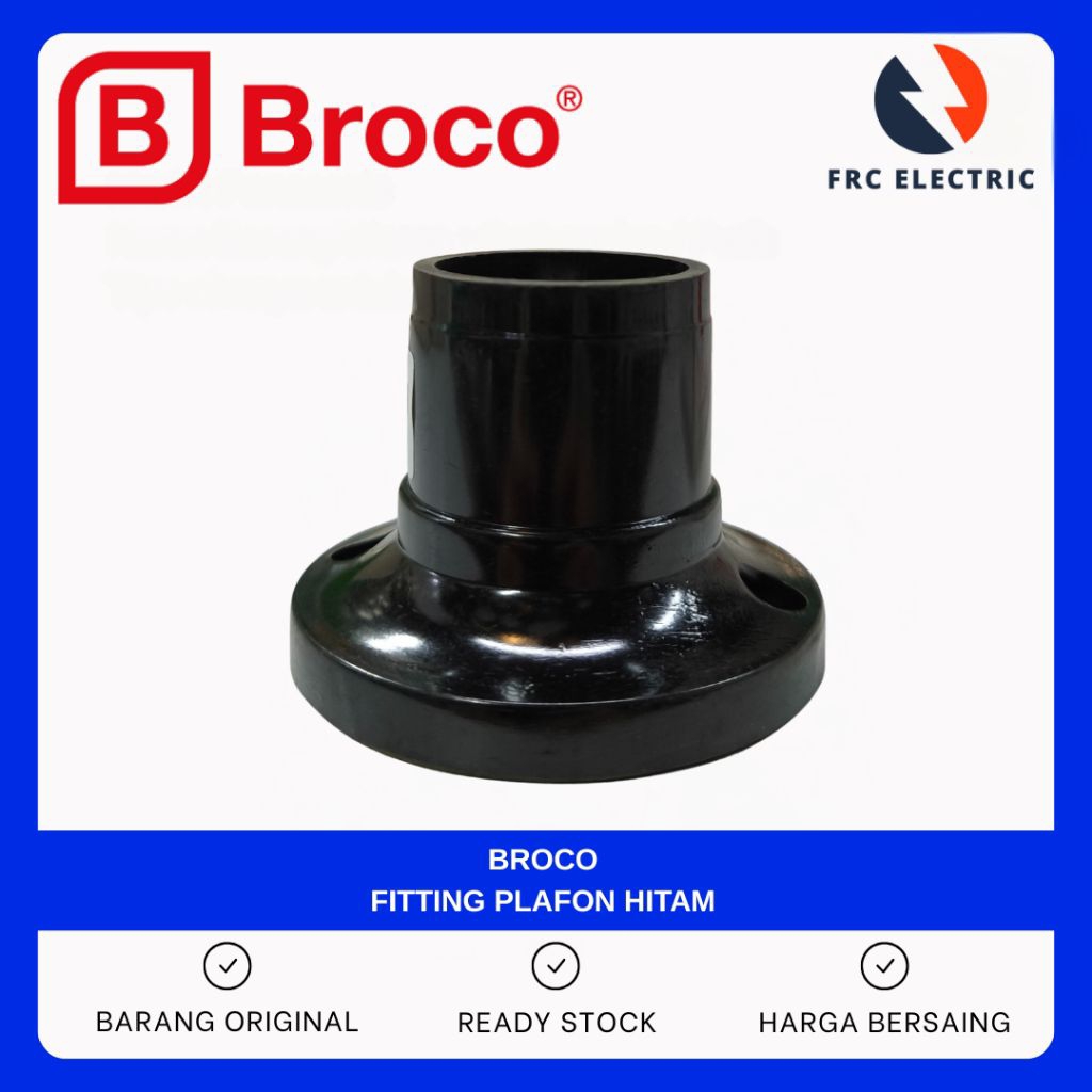 Fitting Plafon Bulat - Fitting Broco - Fitting Plafon - Fitting Hitam - Fitting Plafon Broco Bulat H