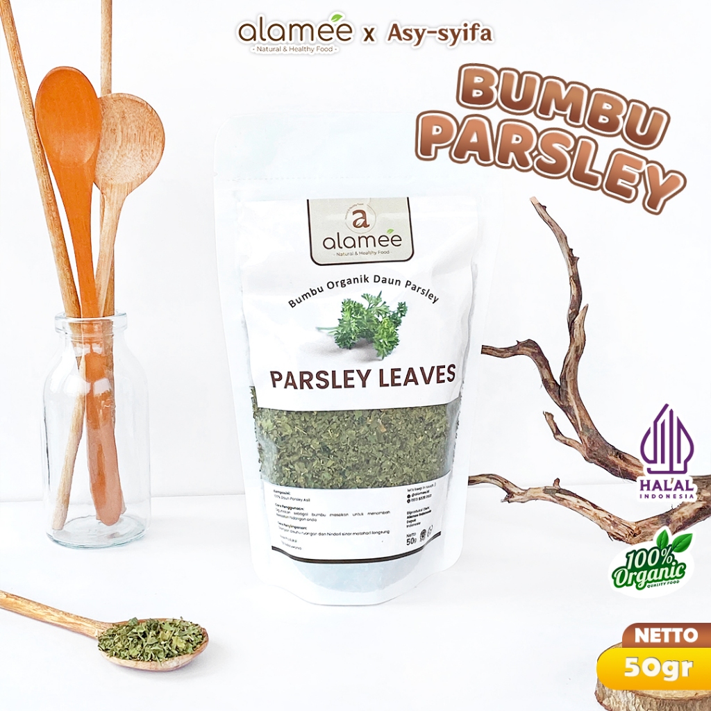 

ALAMEE Parsley Kering Dried Persley Flakes Daun Peterseli Leaves Bumbu Dapur Masak Organik 50g