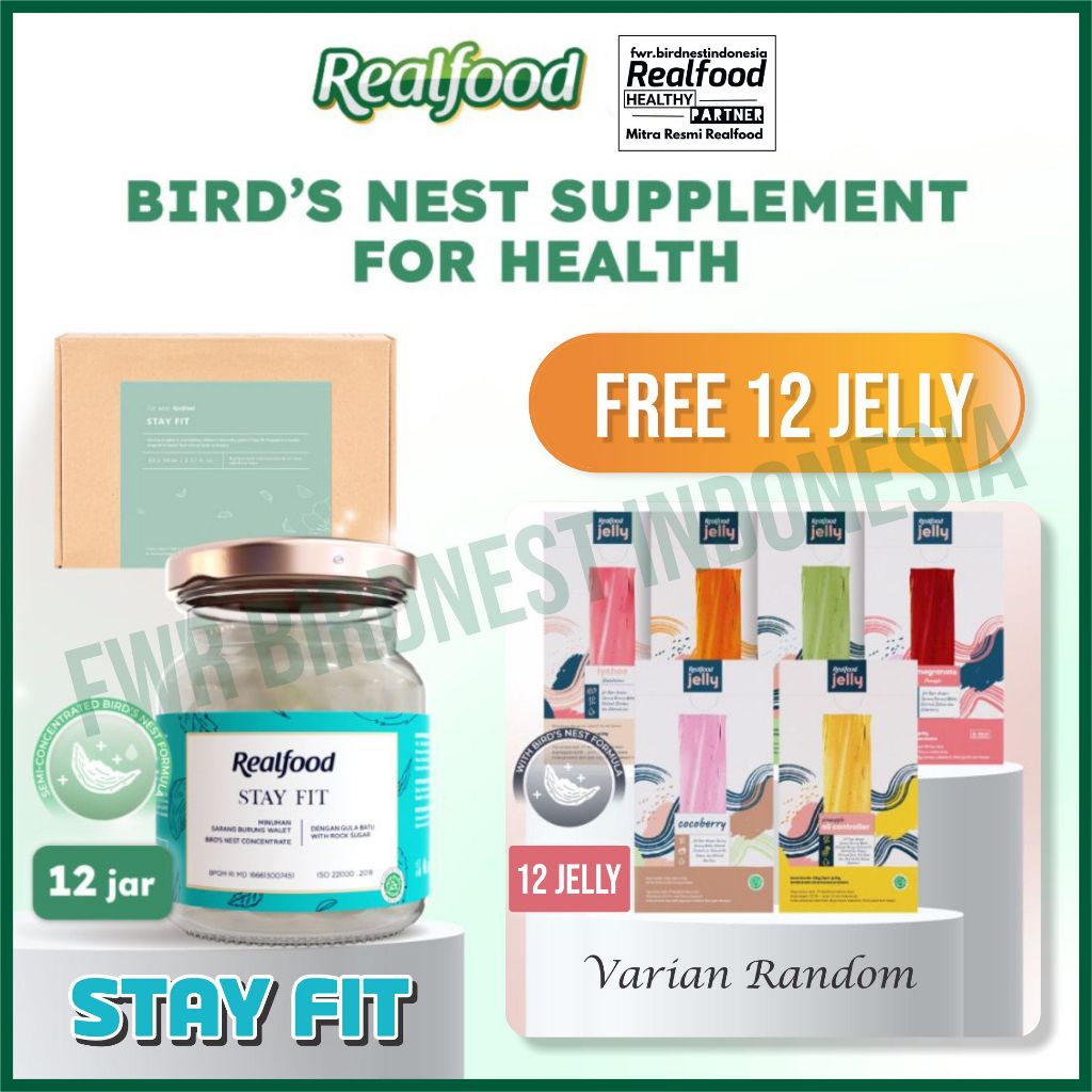 

Realfood Stay Fit 12 Bird Nest | Sarang Burung Walet | Imun Booster |Vitamin BPOM Realfood Indonesia