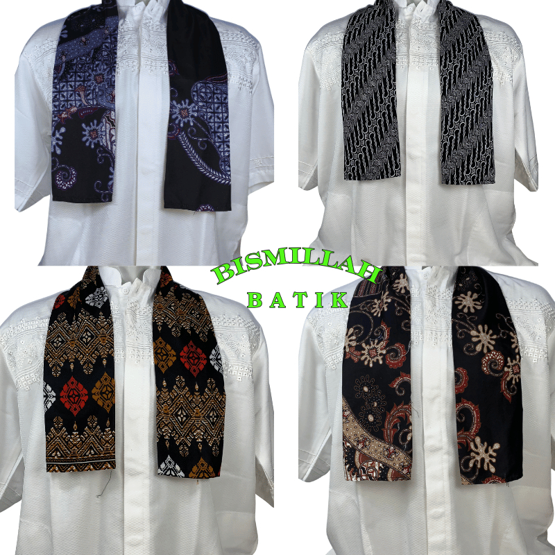 mini syal selendang batik wanita/pria syal termurah motif batik kekinian