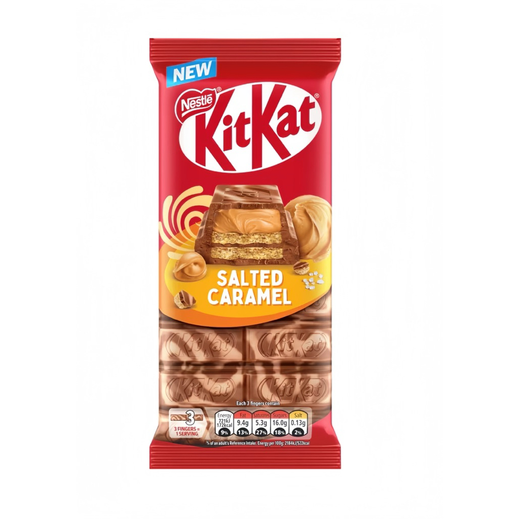 

Original Handcarry UK Inggris New Nestle KitKat KitKat Double Chocolate / Hazelnut / Salted Caramel