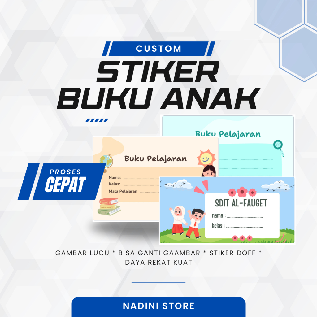 

stiker buku custom bisa request tema