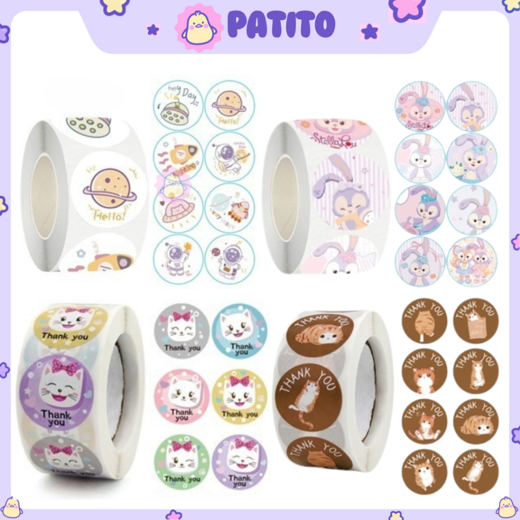 

500 Pcs Stiker Thank You Roll Bulat Kecil 2.5 cm Untuk Kemasan ST001