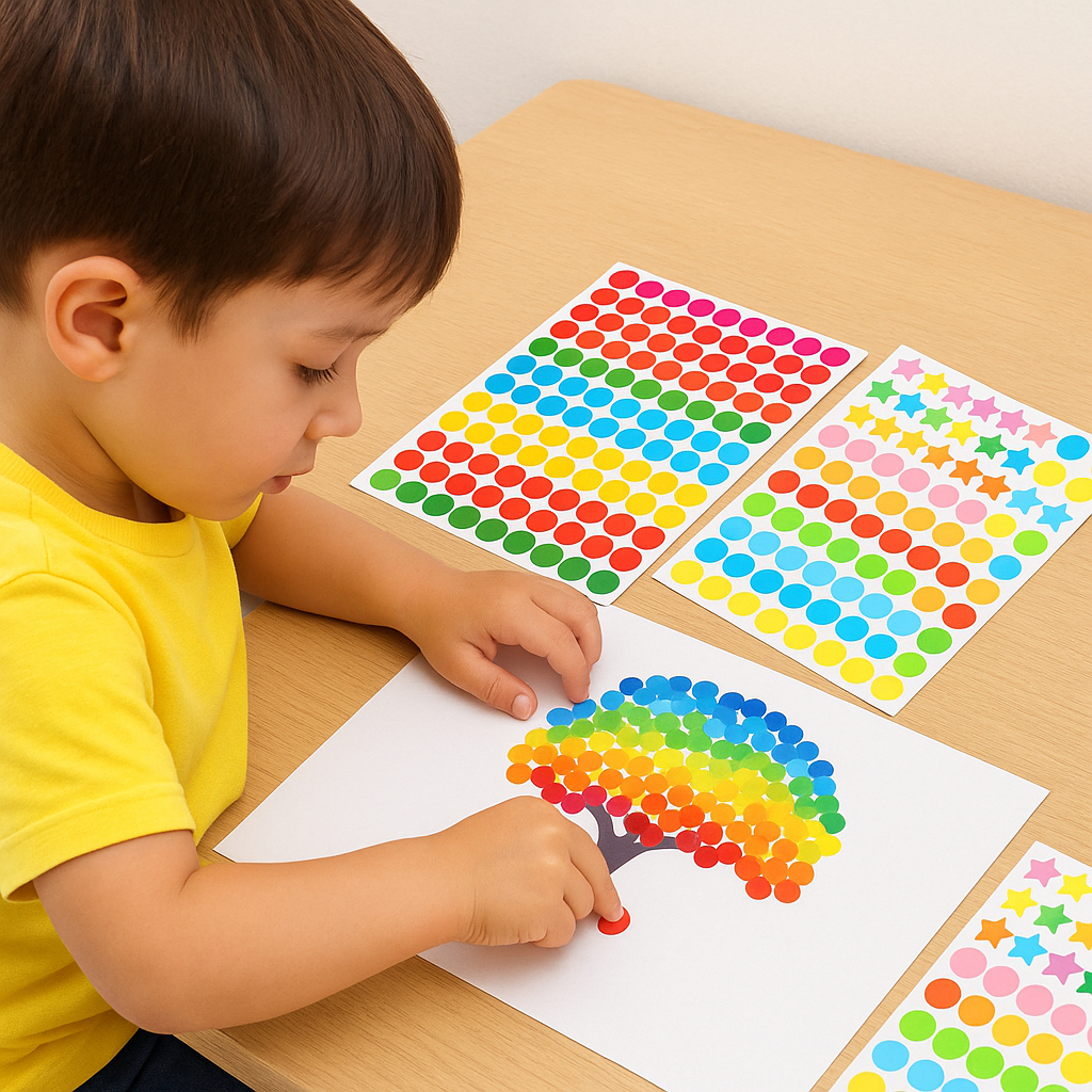 

EDUFUNTOYS DOT STICKER 100 Lembar /Paket Usaha Dot Sticker Warna-Warni Dot bintang warna