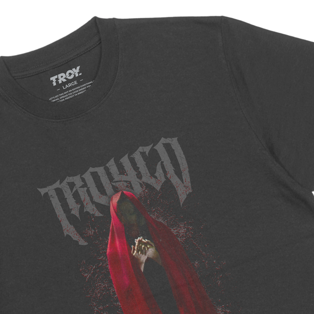 Troy Company T-shirt Dark Grey Betting in Prayer - Kaos Lengan Pendek Kaos Abu Gelap MTD 3225