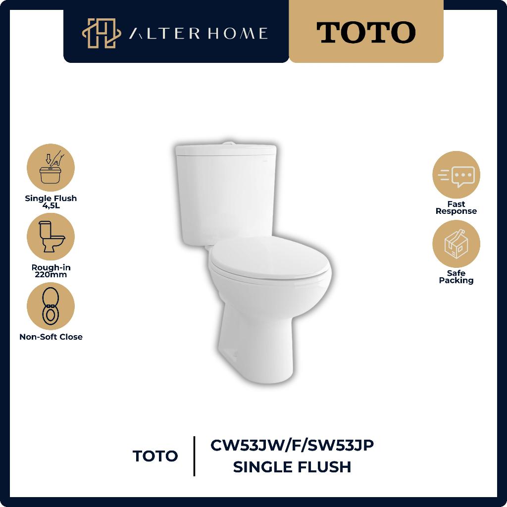 TOTO KLOSET DUDUK SINGLE FLUSH TIPE CW53JW/F/SW53JP | TUTUP NON SOFT CLOSE | KLOSET 1 TOMBOL | TUTUP