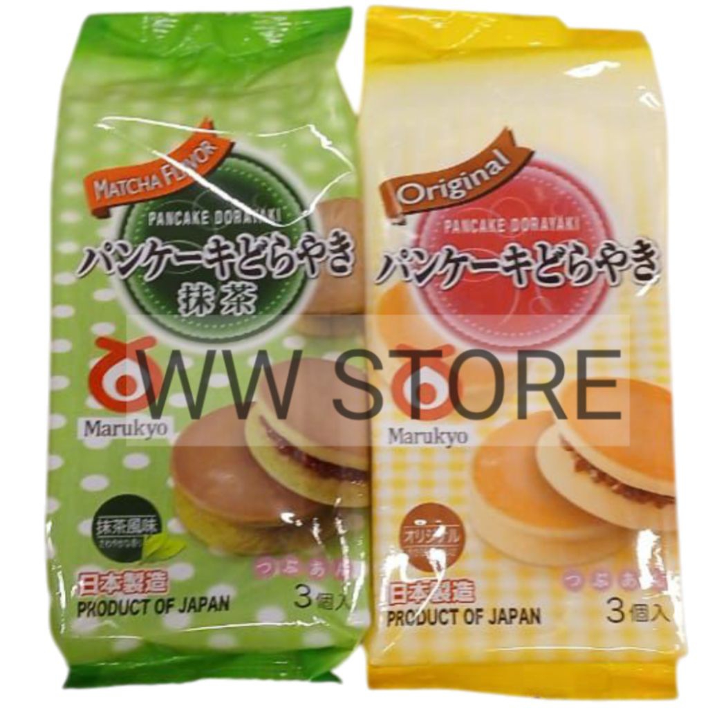 

Kue panekuk rasa asli teh hijau macha Jepang Japan Marukyo Original Matcha Flavor Flavour PANCAKE DORAYAKI 190g ( isi 3pcs )
