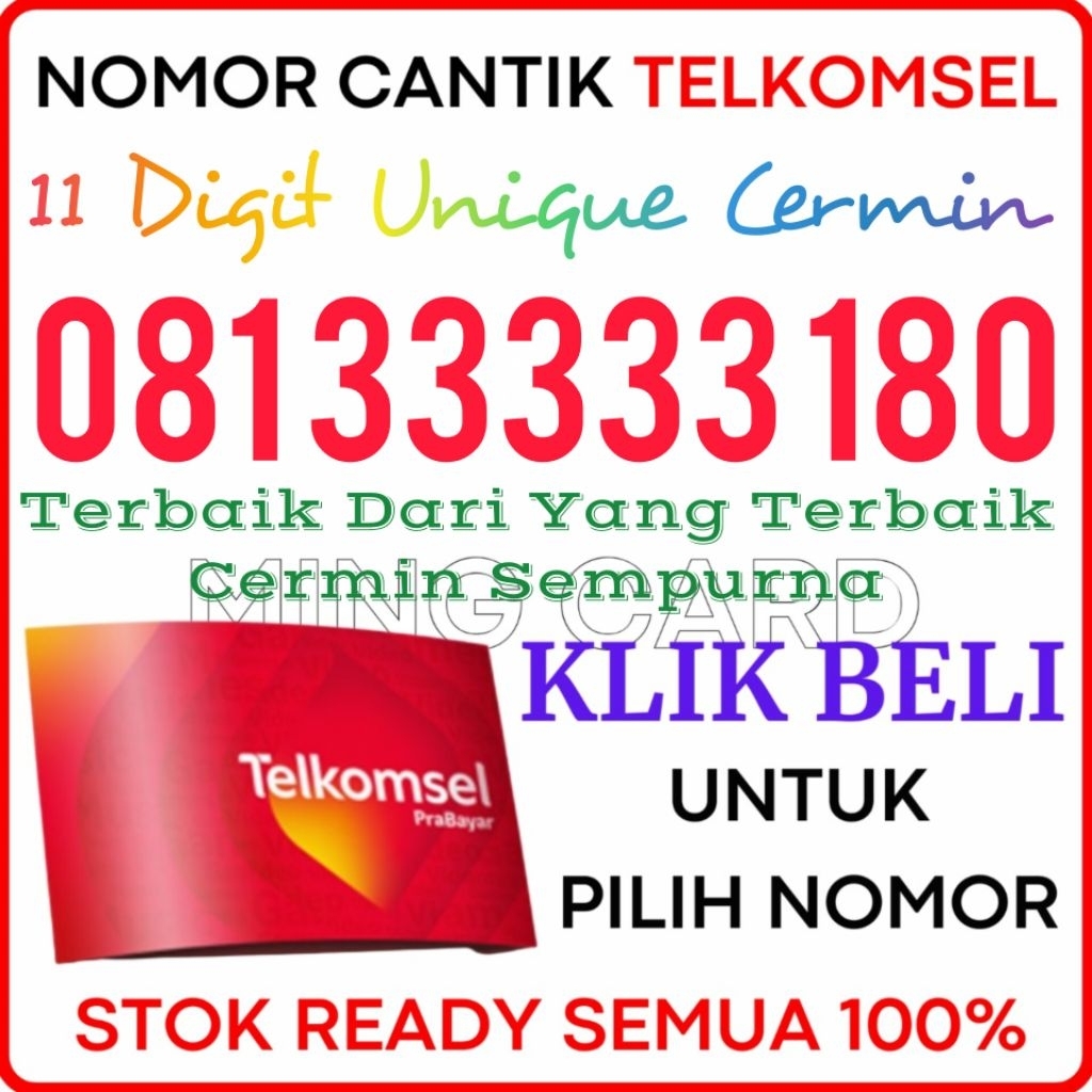 TIPE 11 DIGIT CERMIN SEMPURNA - Nomor Cantik Telkomsel 4G/5G Kartu Perdana Simpati Cantik 11 Digit P