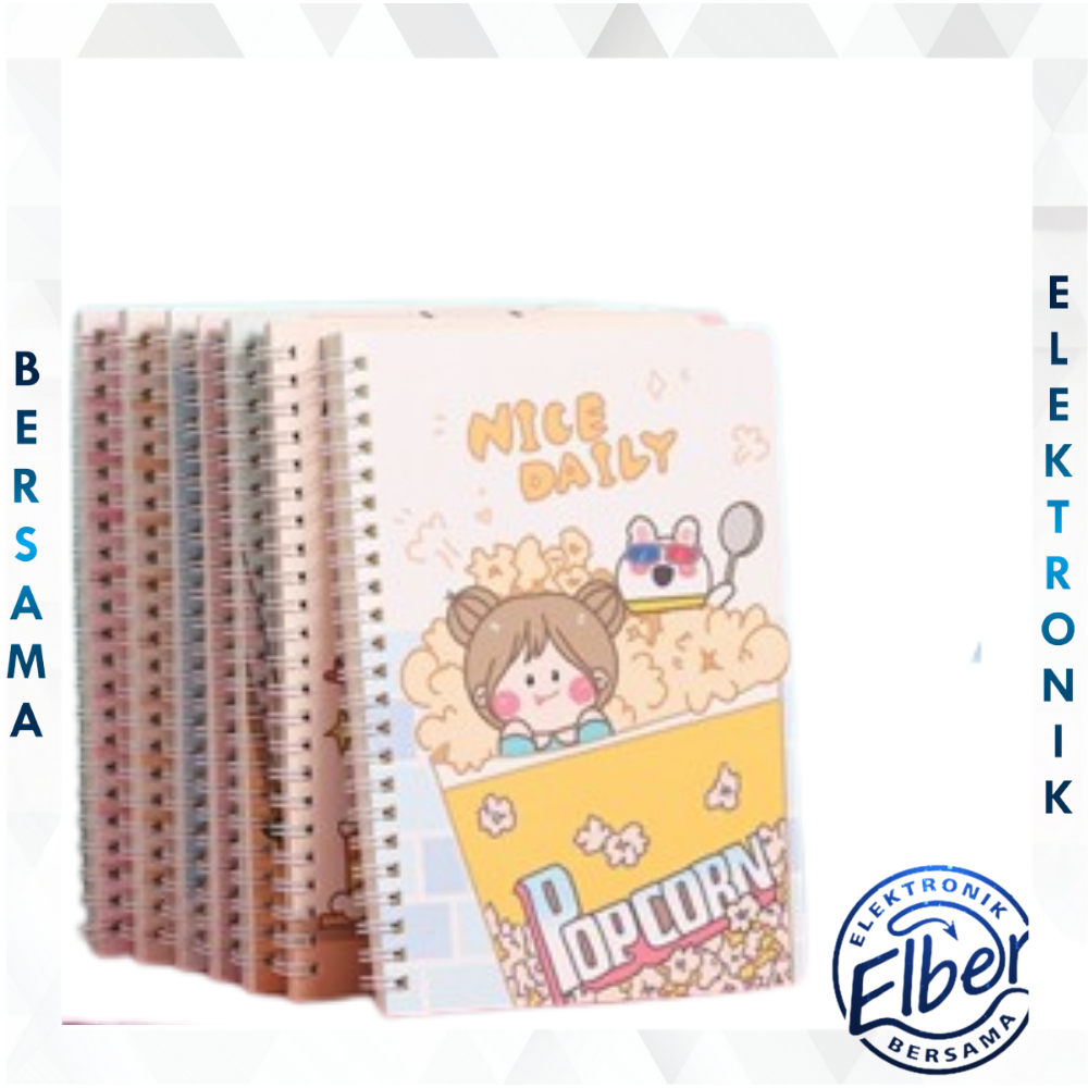 

ELBER Notebook Ring Motif Random A5 / Buku Tulis Sekolah Isi 60 Lembar / Buku Catatan / Buku Diary / Buku Tulis Random Y3435
