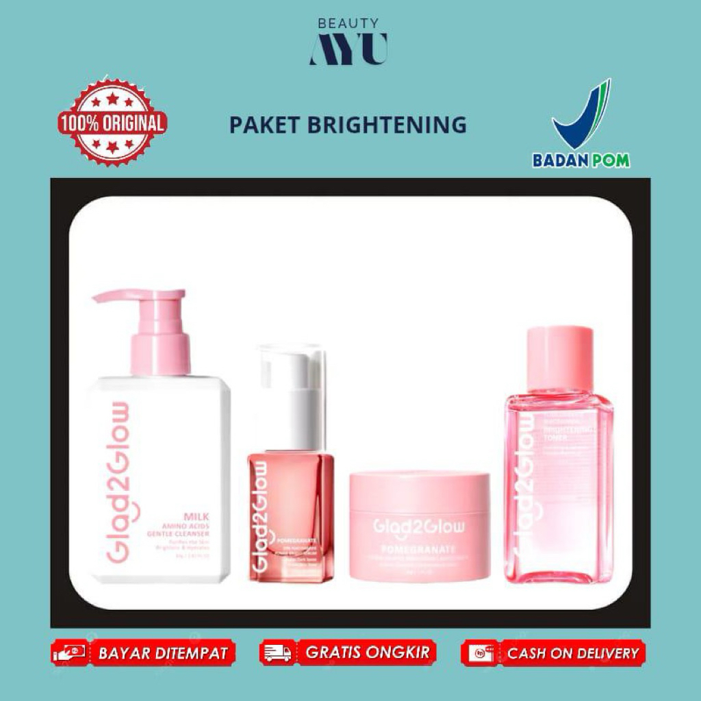 GLAD2GLOW - Paket isi 4 Glowing Skincare Glad2Glow All in 1