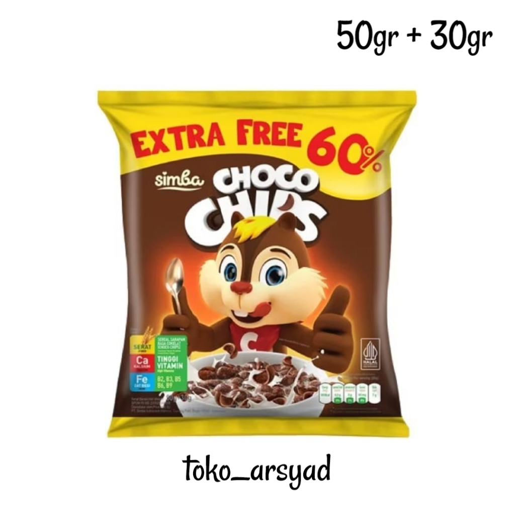 

Simba Choco Chip Cereal Bag 50 gr Free 60 % (30gr)