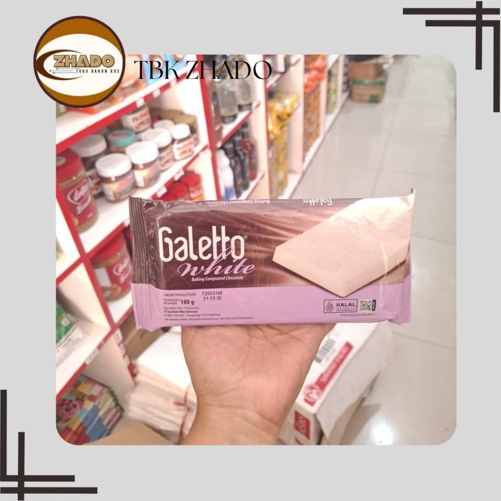 

GALETTO Compound Chocolate Coklat Galeto batang blok Dark / White / Tiramisu 180 Gr & 250 gr.