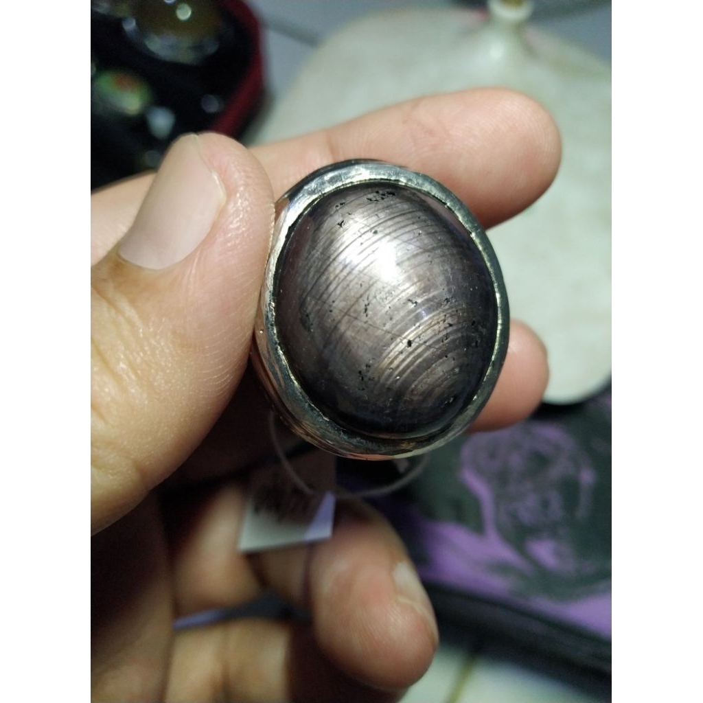 Batu Black Safir Ring Tembaga Unik kode 47/940