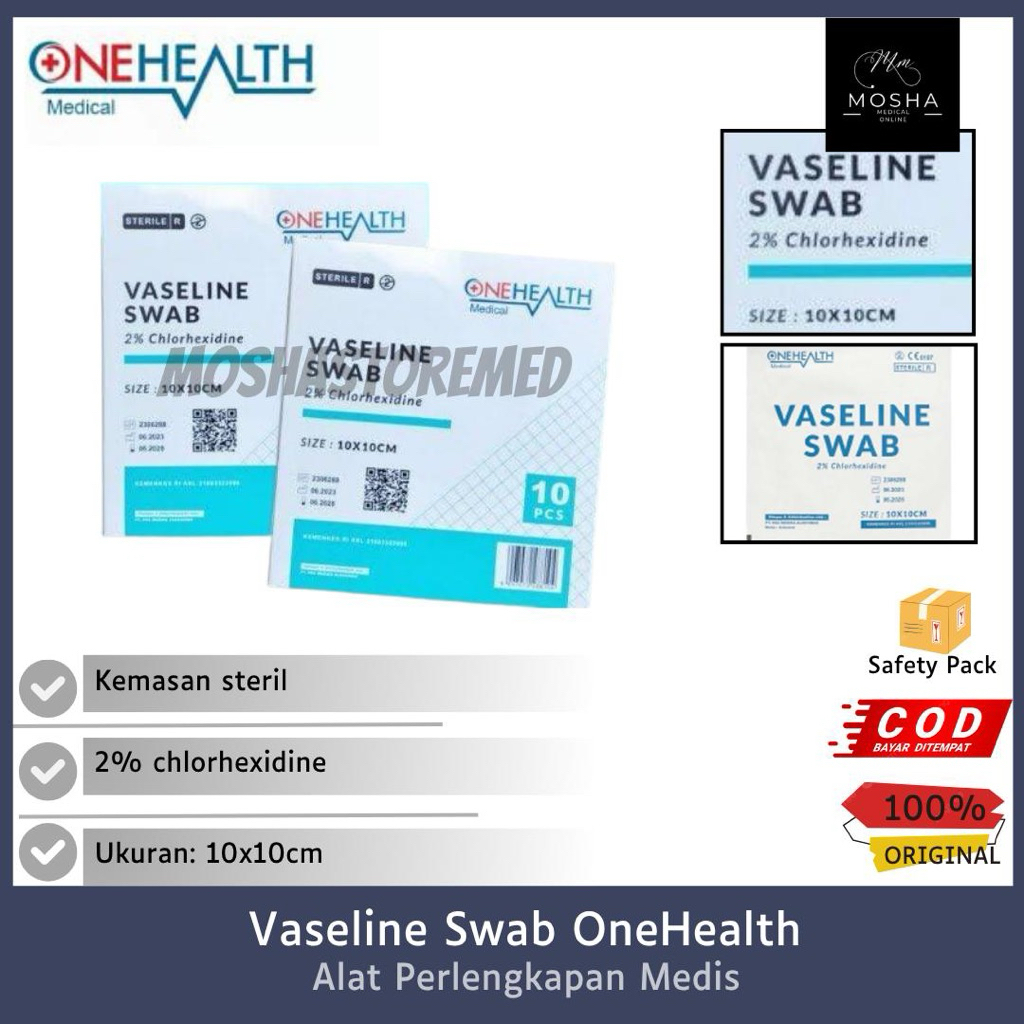 ONEHEALTH-Vaseline Swab 10x10cm Kain Kasa Pembalut Untuk Luka 1Pcs