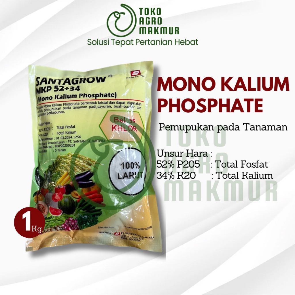 SANTAGROW MKP 52+34 (Mono Kalium Phospate) 1KG